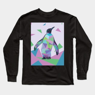 Rainbow Geo-Penguin Long Sleeve T-Shirt